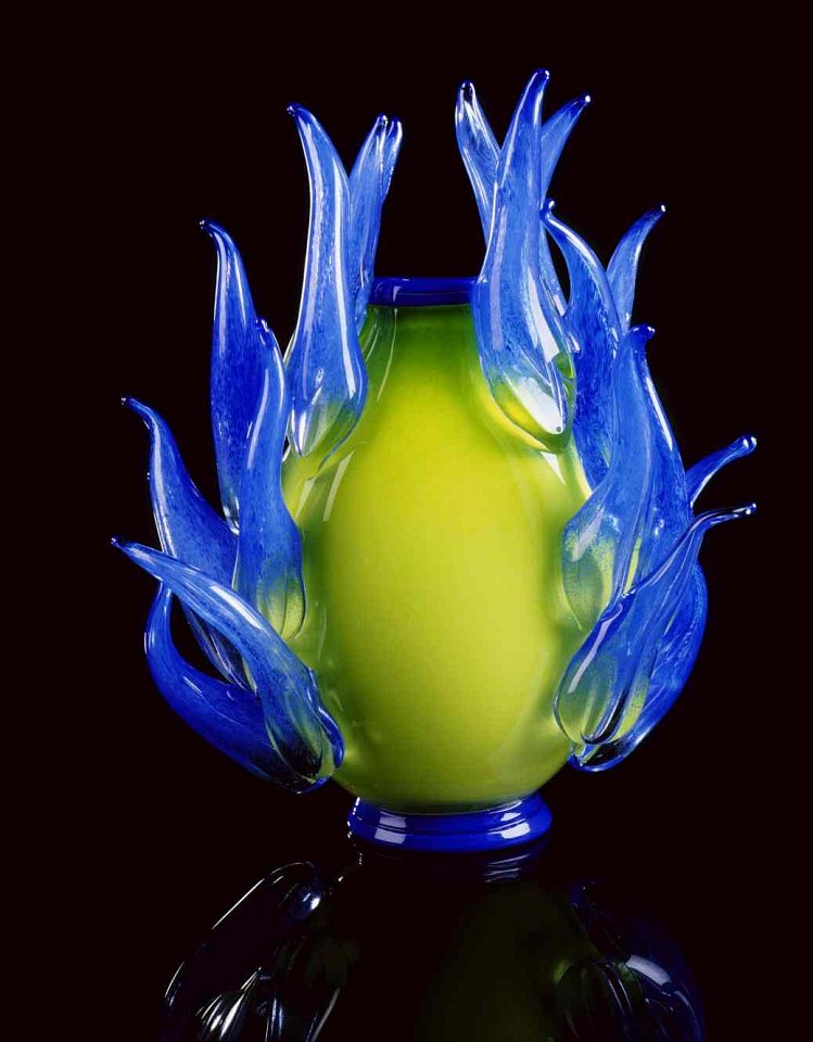 Dale Chihuly, Willow Green Piccolo Venetian with Cobalt Prunts
1997, Glass