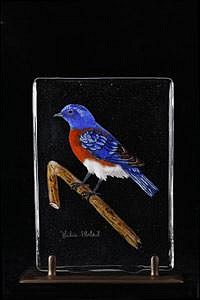 Kirkpatrick  Mace, Bird Page: Western Blue Bird
2009, Glass