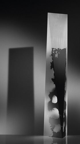 Zhuang Xiaowei Poetics of the Handmade II 2011 cast glass 35.5x7.5x6 inches